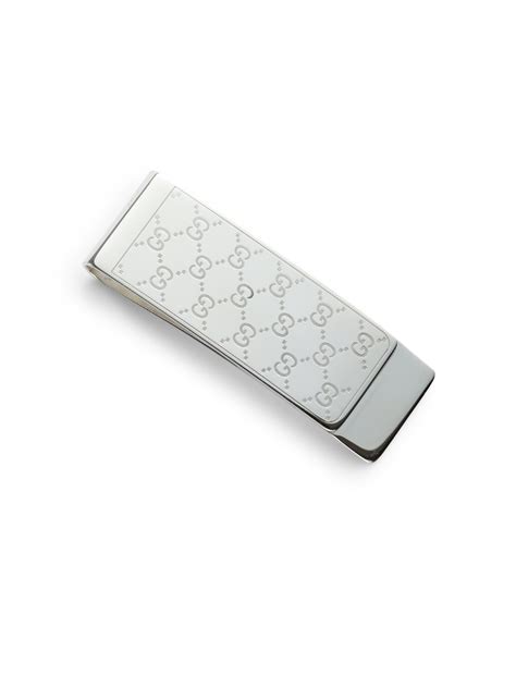 gucci sterling silver icon money clip|Gucci silver and onyx necklace.